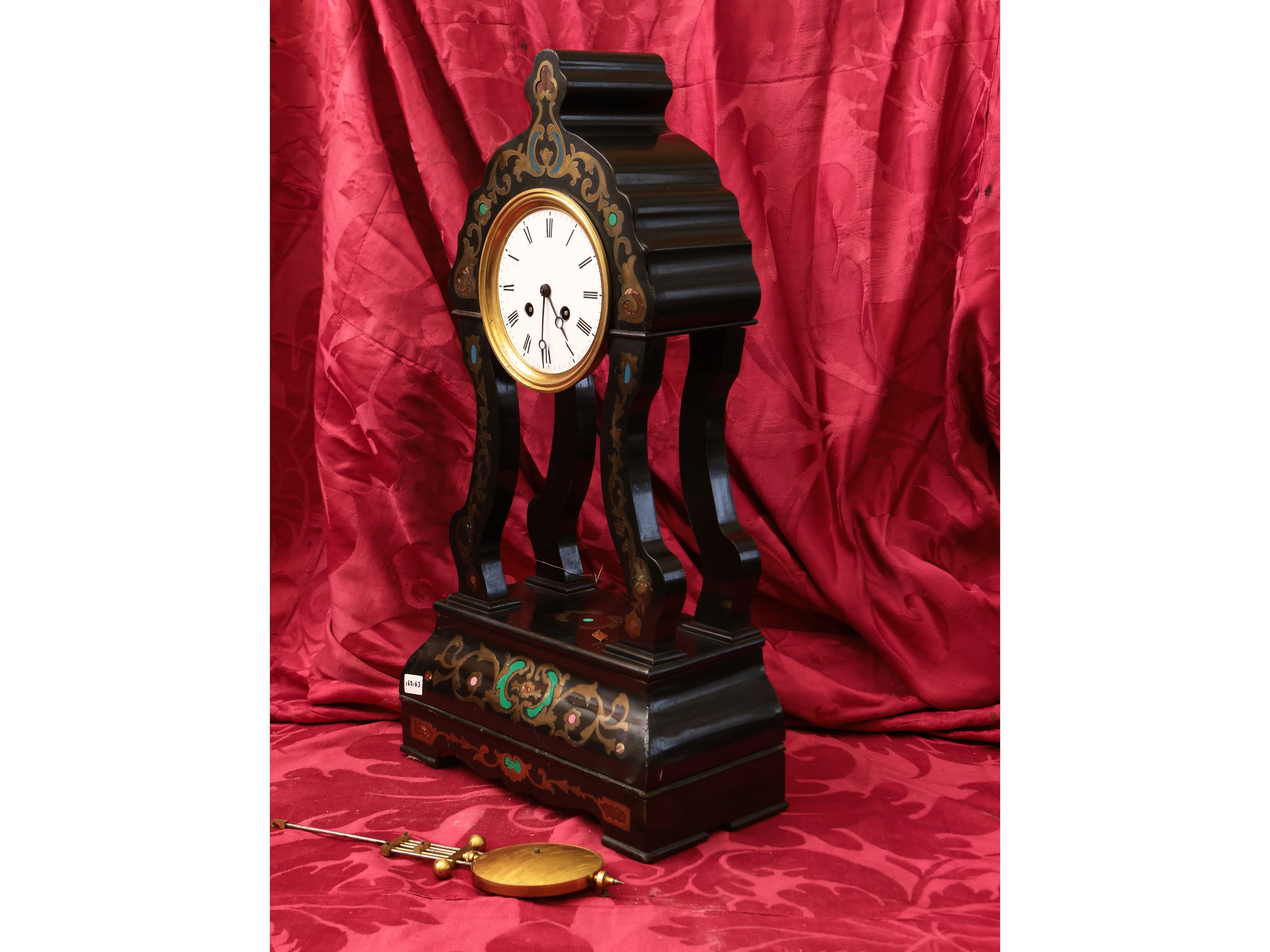 Grande Orologio da Tavolo in Legno Ebanizzato