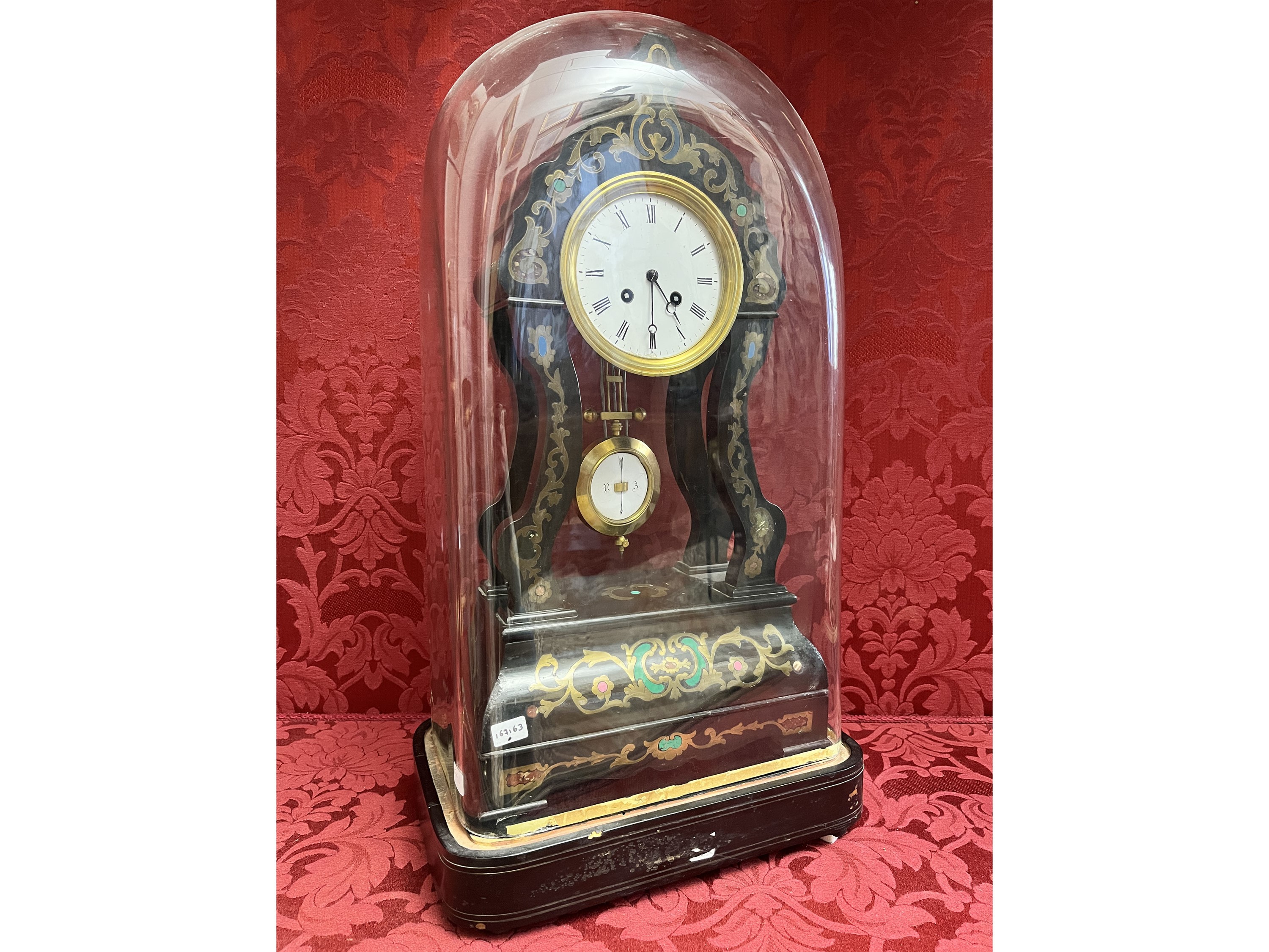 Grande Orologio da Tavolo in Legno Ebanizzato