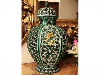 Grande Vaso a Potiche in Terracotta Smaltata