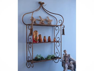 Piccola Etagere Pensile in Metallo Dorato