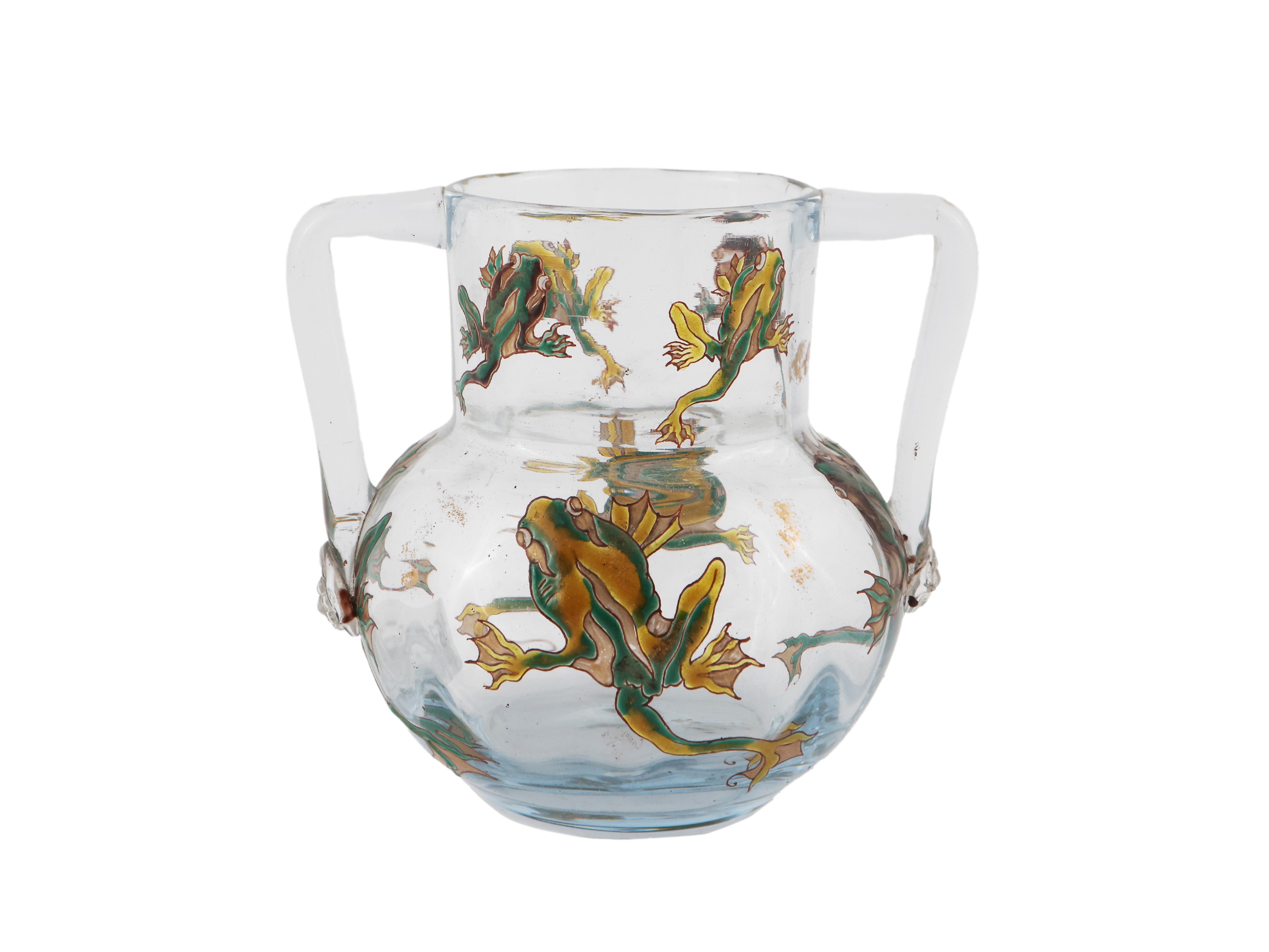 Émile Gallé - Vaso in Vetro Soffiato Trasparente, 1900 Circa