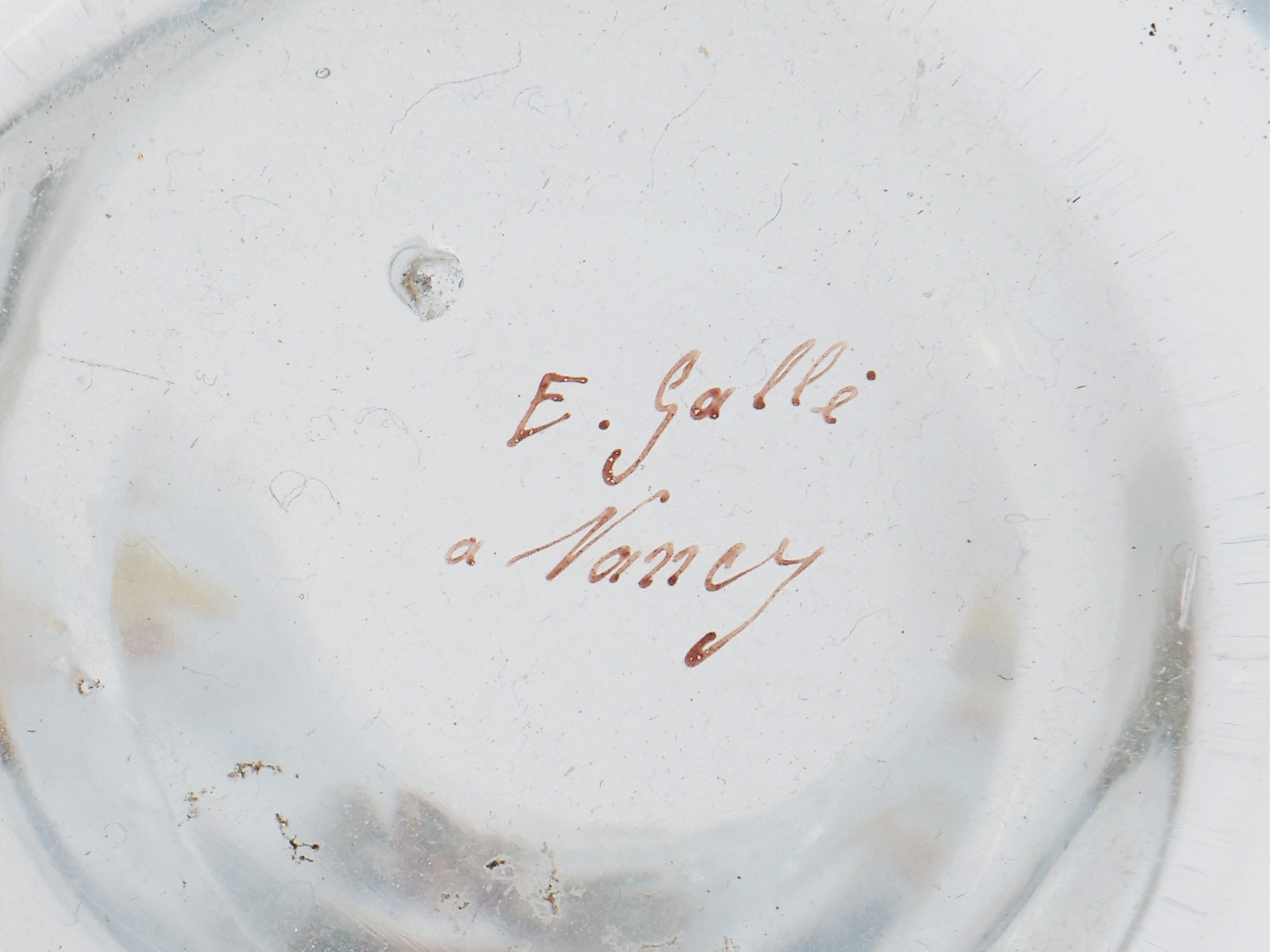 Émile Gallé - Vaso in Vetro Soffiato Trasparente, 1900 Circa