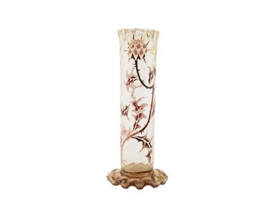 Piccolo Vaso in Vetro Soffiato Color Ambra, 1890 Circa