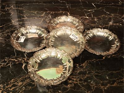 Gorham, Serie di cinque piattini da pane in argento sterling 925