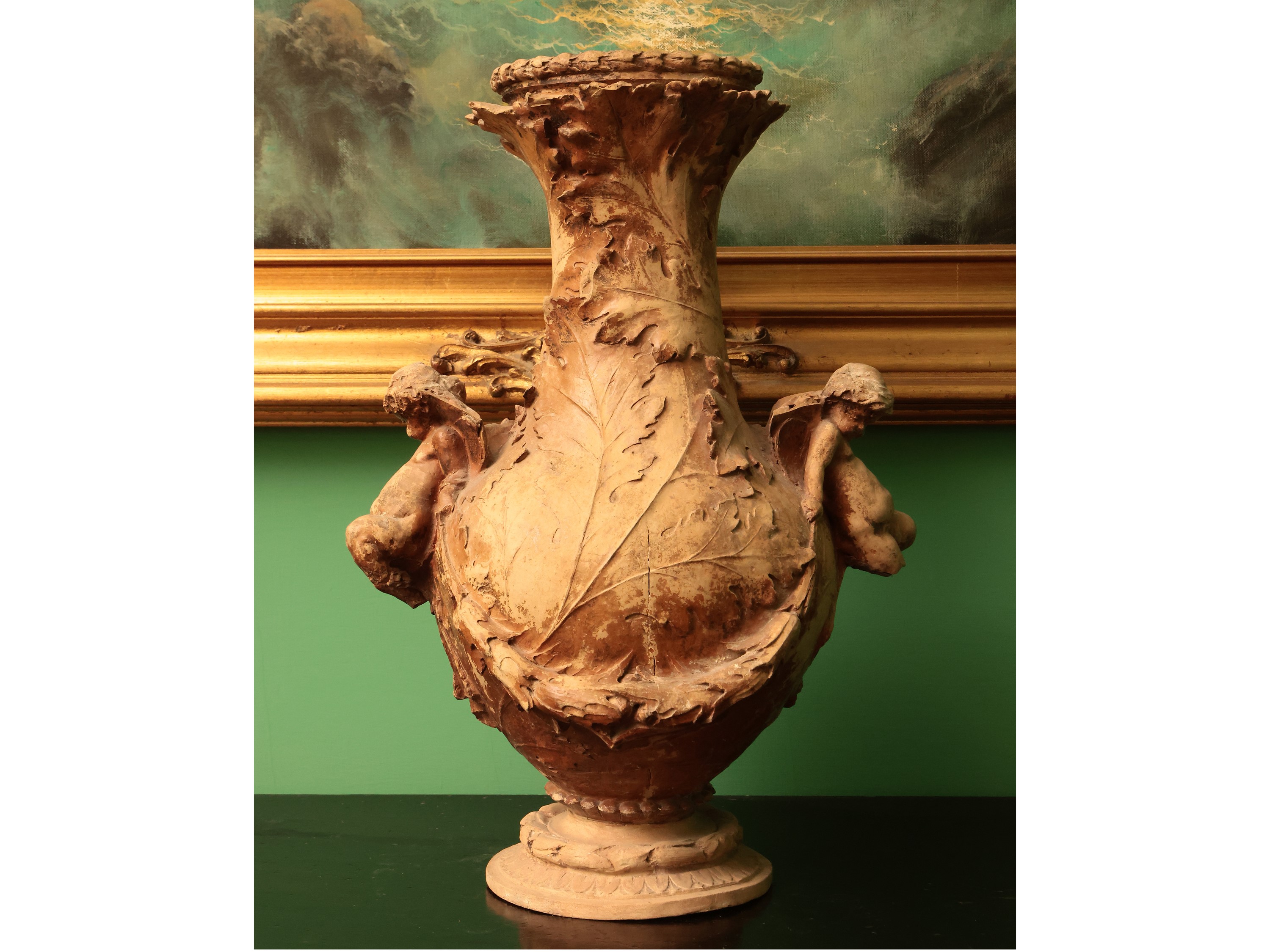 Vaso a balaustro in terracotta, inizio del XX secolo