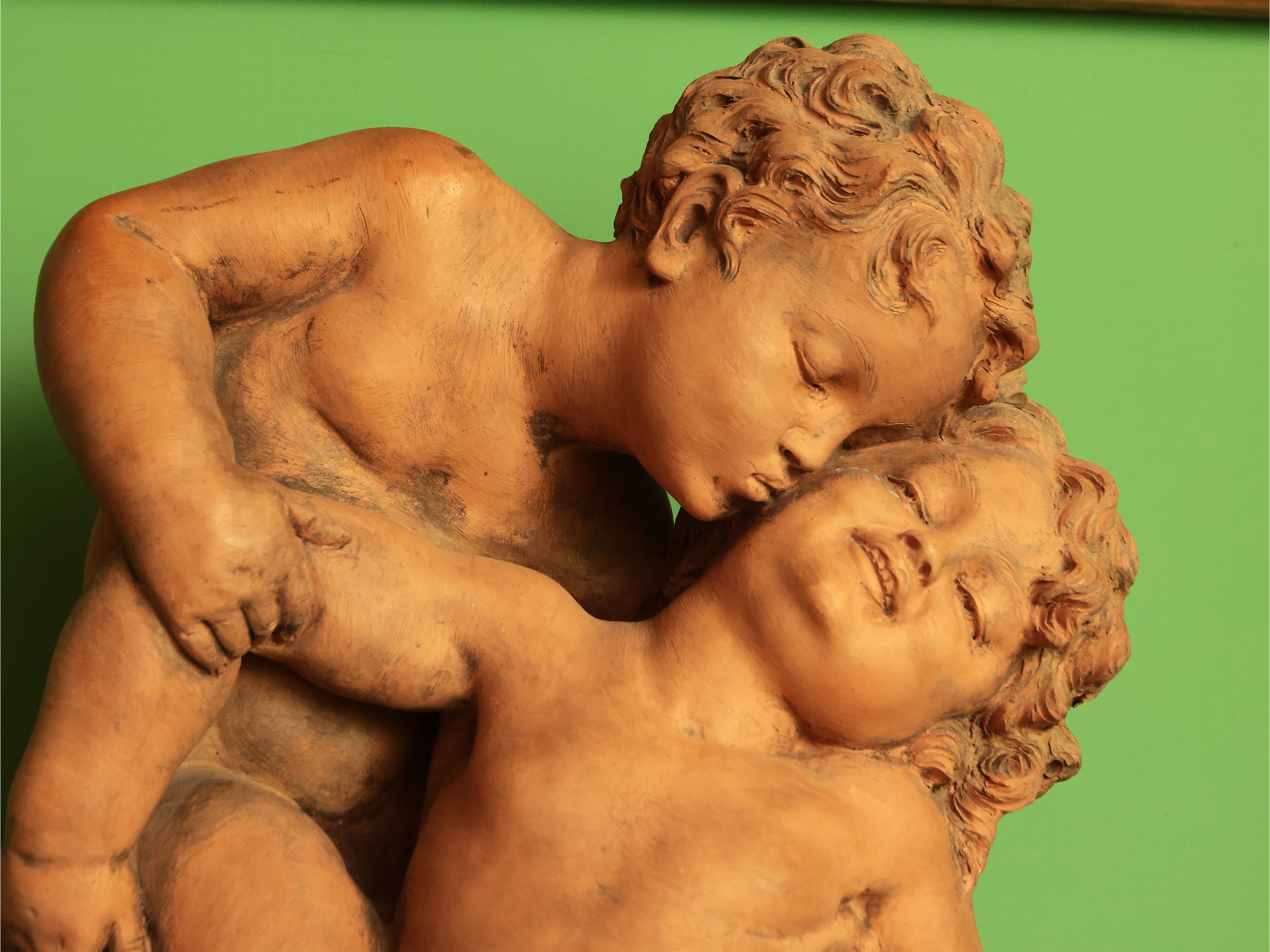 Grande gruppo in terracotta raffigurante l'Allegoria dell'Amore, Francia XIX secolo