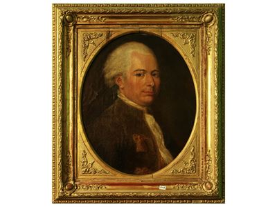 Ritratto di gentiluomo, olio su tela ovale
