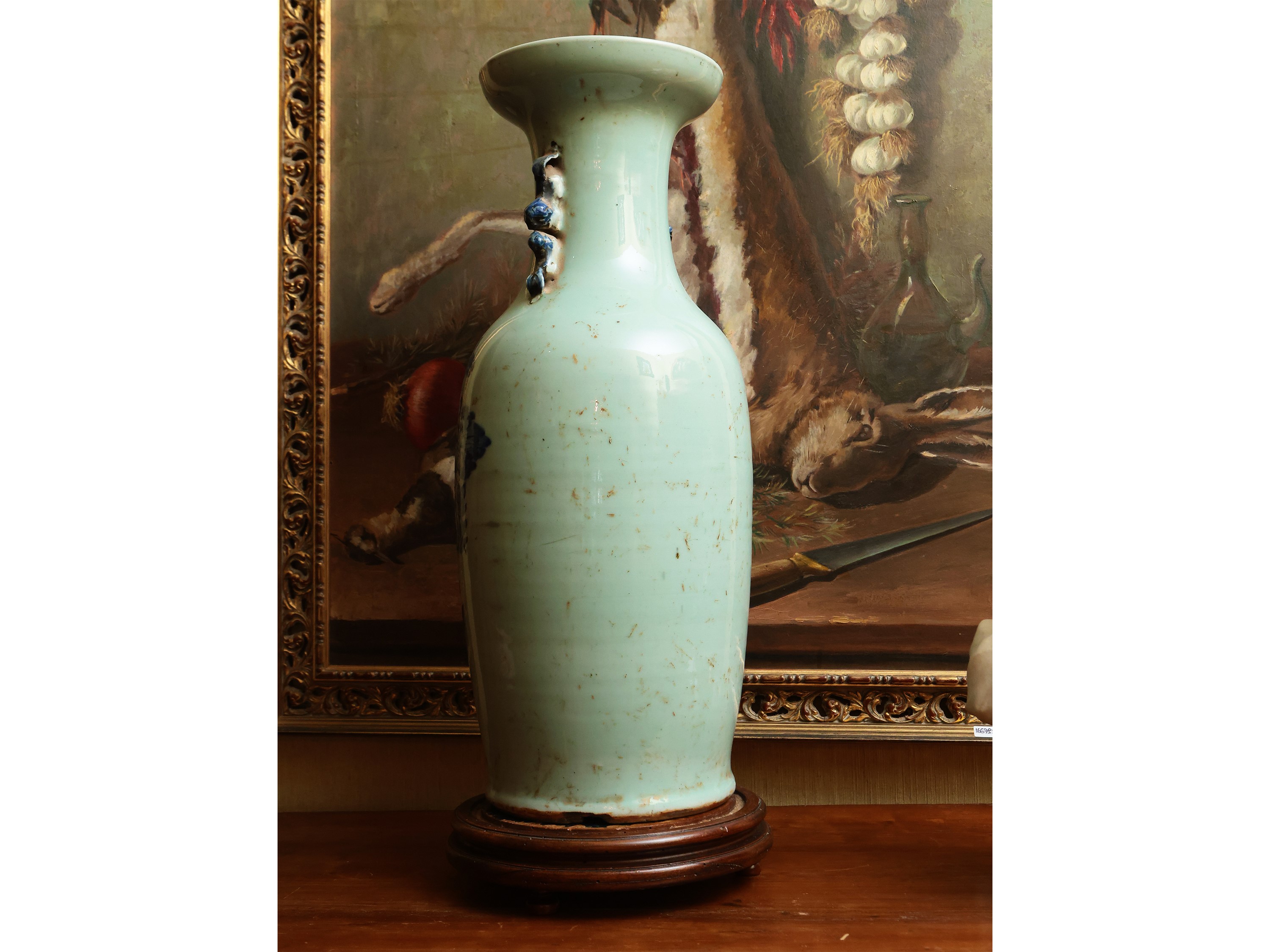 Vaso a balaustro in porcellana di Celadon, Cina XIX/XX secolo