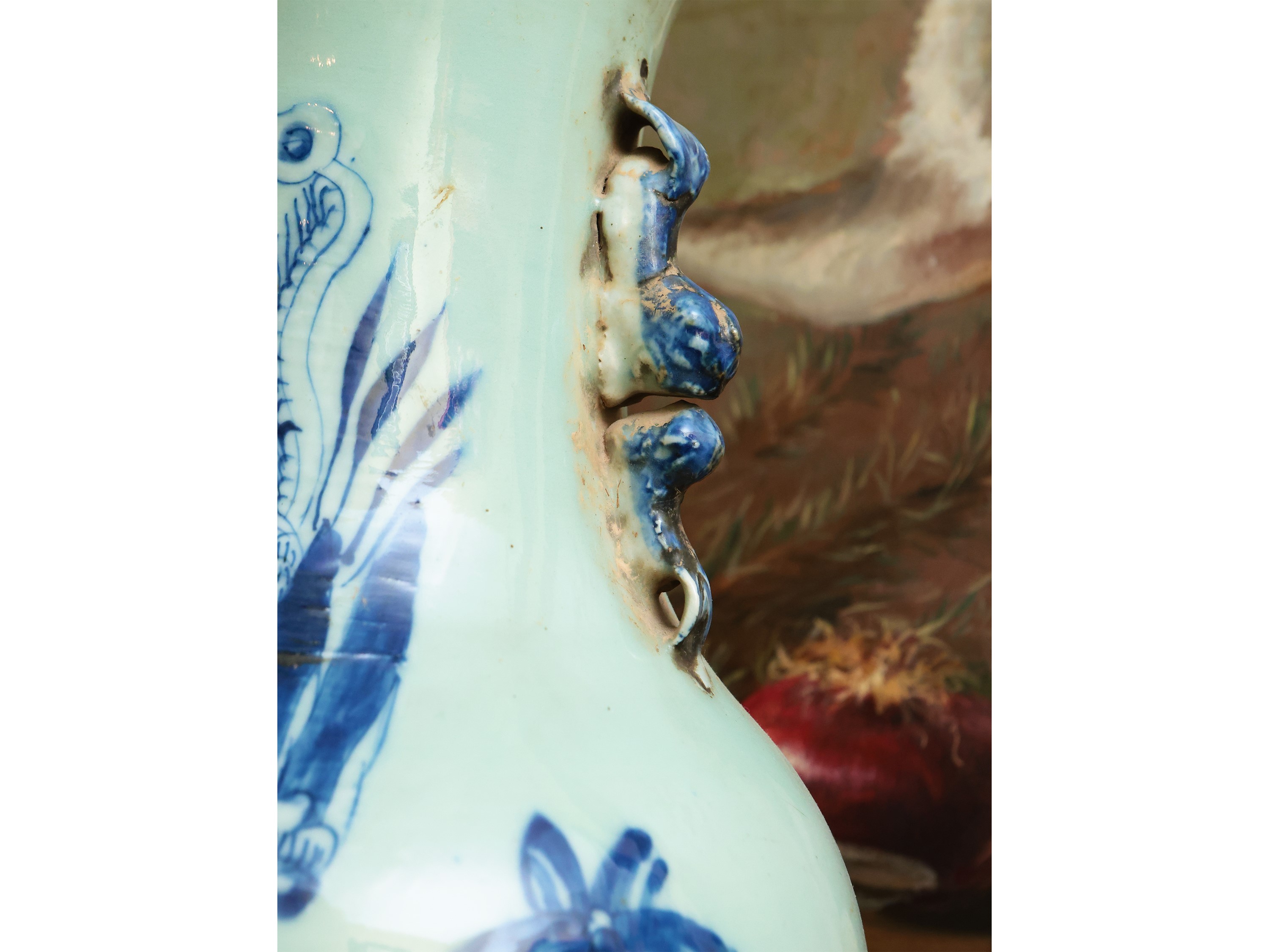 Vaso a balaustro in porcellana di Celadon, Cina XIX/XX secolo