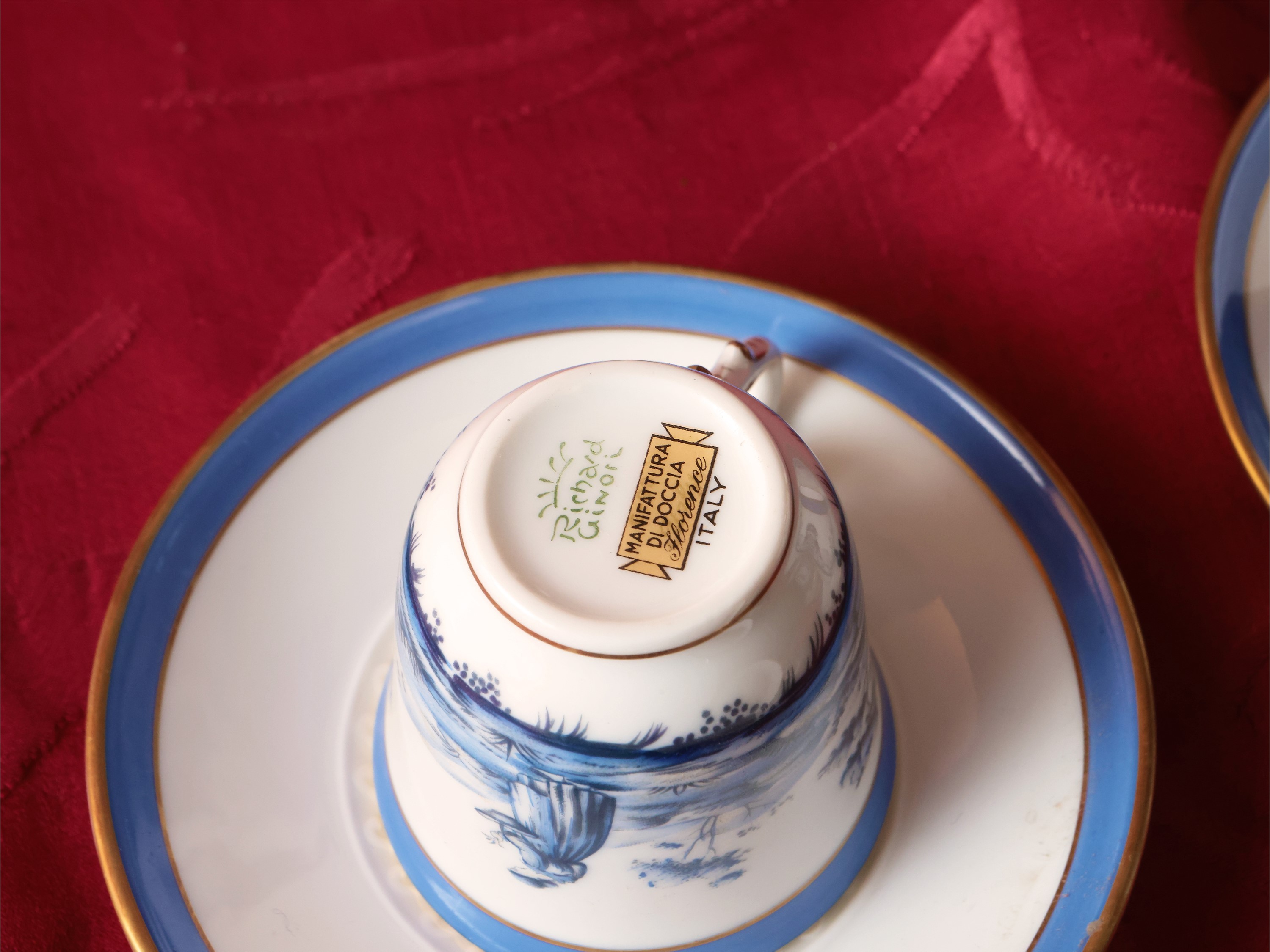 Richard Ginori, Servizio da tè e caffè in porcellana, Paesaggi con pastori, XX secolo