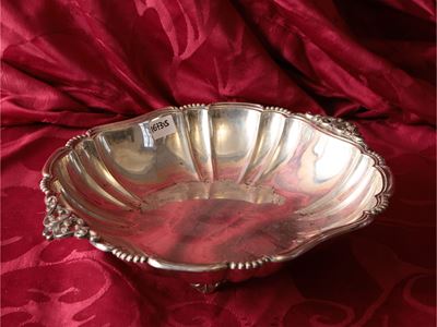 Cestino porta bonbon in argento, gr 310, h cm 6x26x22