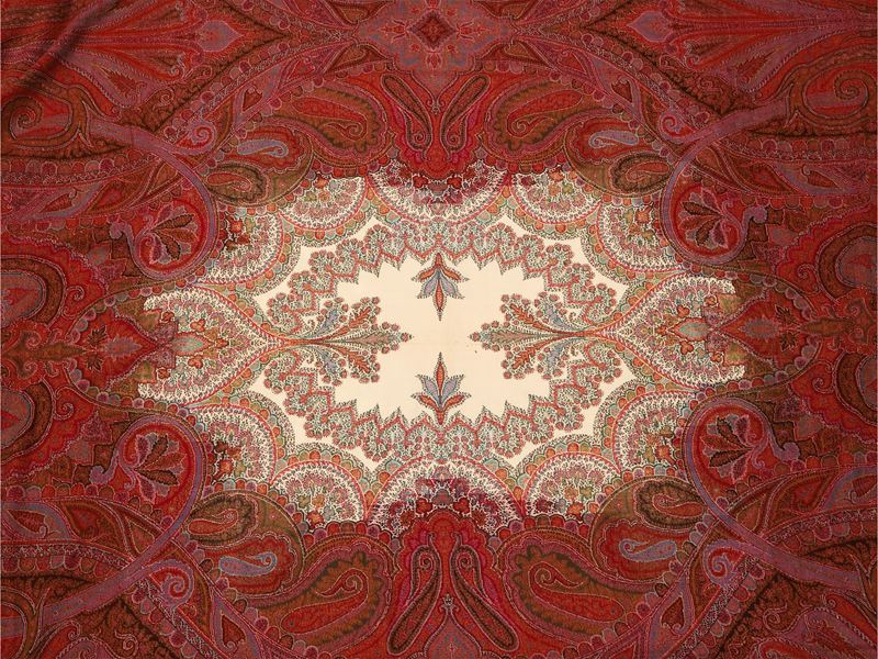 Scialle Paisley del Kashimir, India, XIX secolo, 160x240 cm