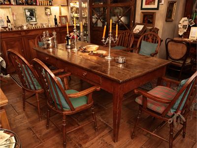 Tavolo da biblioteca o da pranzo, fine XVIII secolo, castagno ed altre essenze