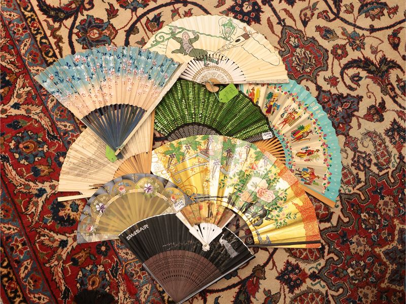 Collezione di ventagli d'epoca, vari stili e materiali