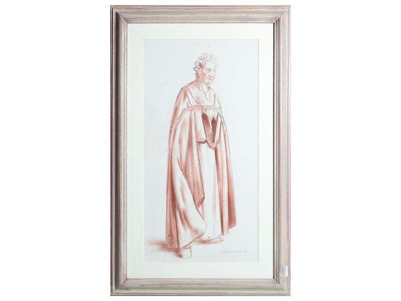 Silvestro Pistolesi - Studio per affresco, matita sanguigna gessata su carta