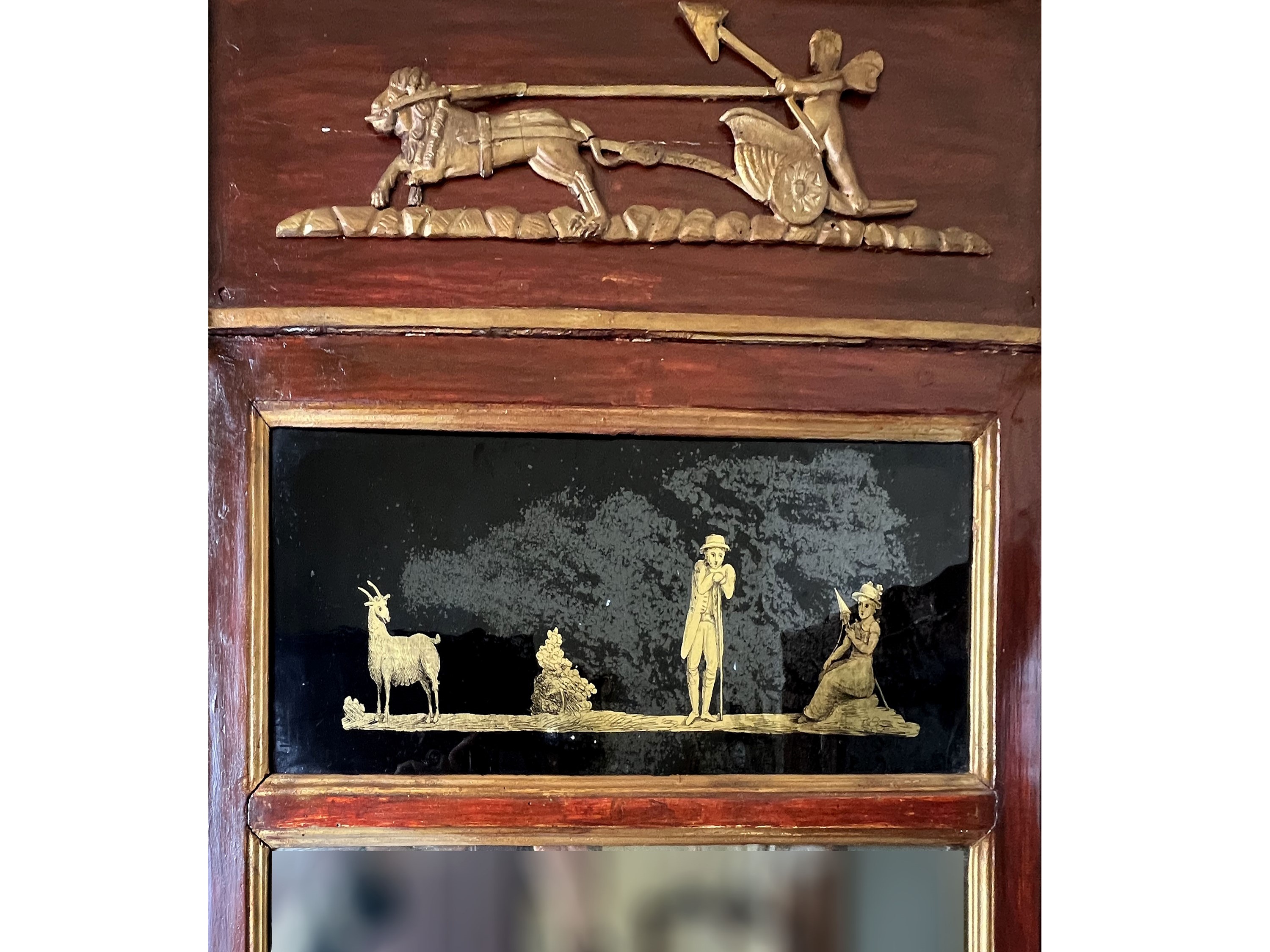 Specchiera con cornice in legno tenero, XIX secolo