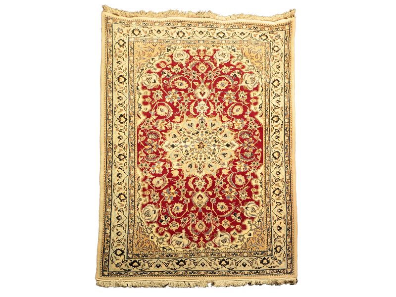 Tappeto persiano nain in misto seta