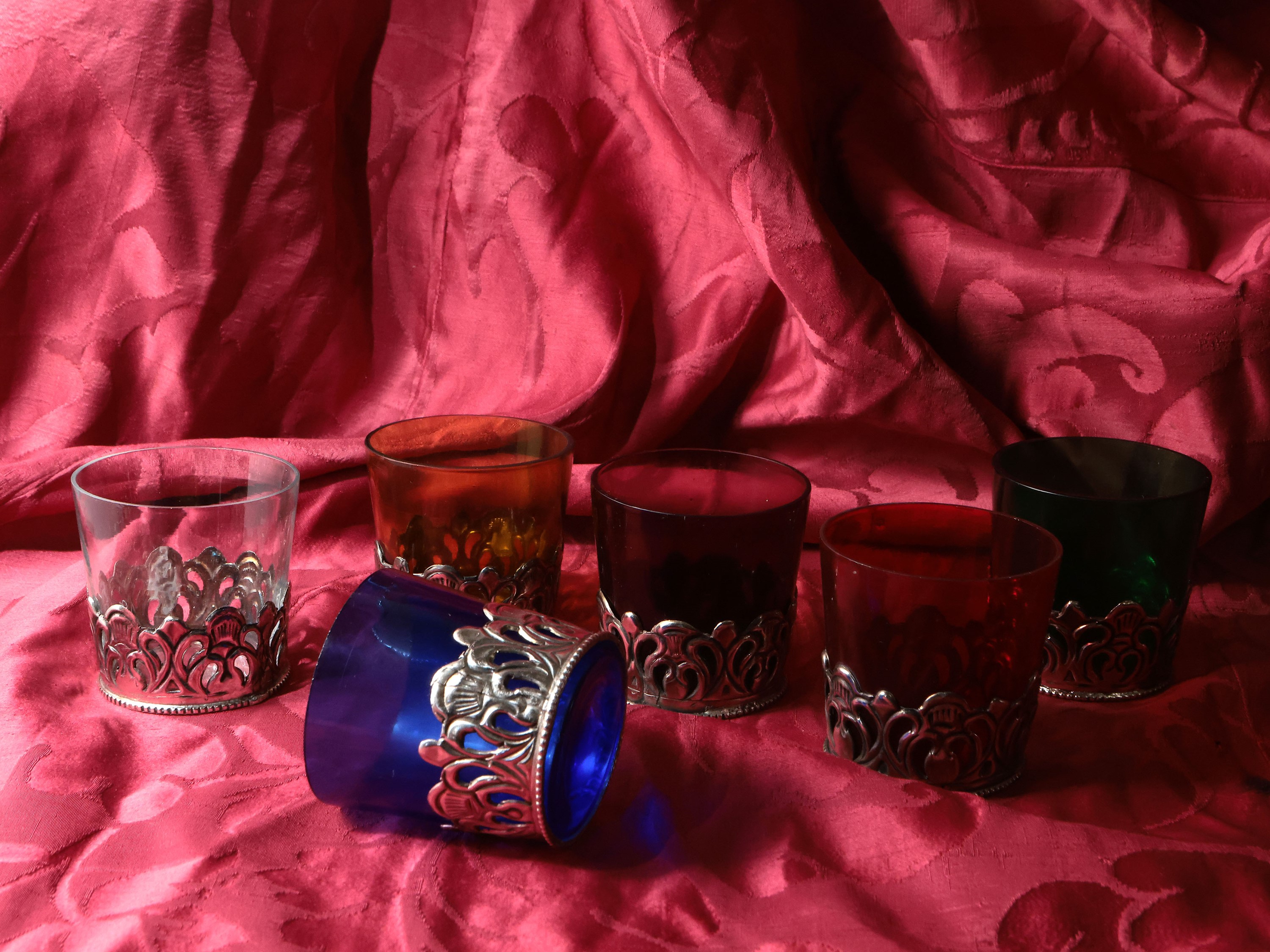 Serie di Sei Bicchierila Liquore in Vetro Arlecchino