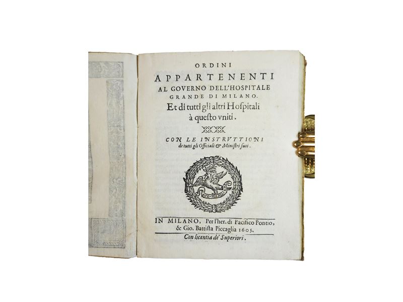 Giovan Battista Landriani, Ordini appartenenti al governo dell'hospitale grande di Milano (Policl...
