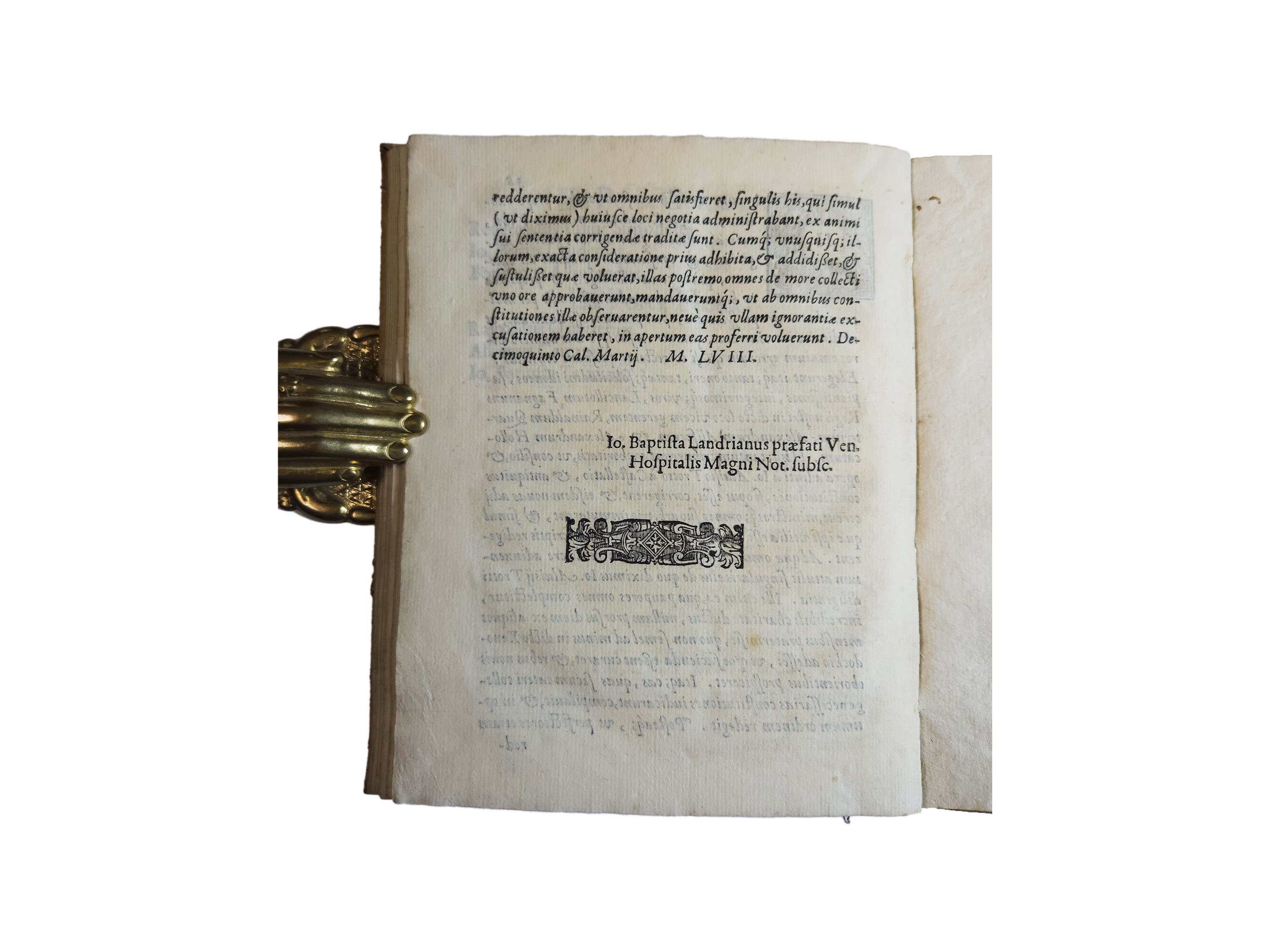 Giovan Battista Landriani, Ordini appartenenti al governo dell'hospitale grande di Milano (Policl...