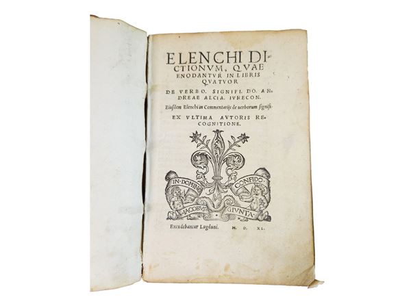 Elenchi dictionum, quae enodantur in libris quatuor de verbo, signifi. Do. Andreae Alcia. iurecon.