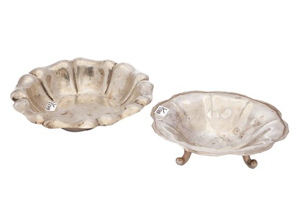 Two silver bonbon baskets