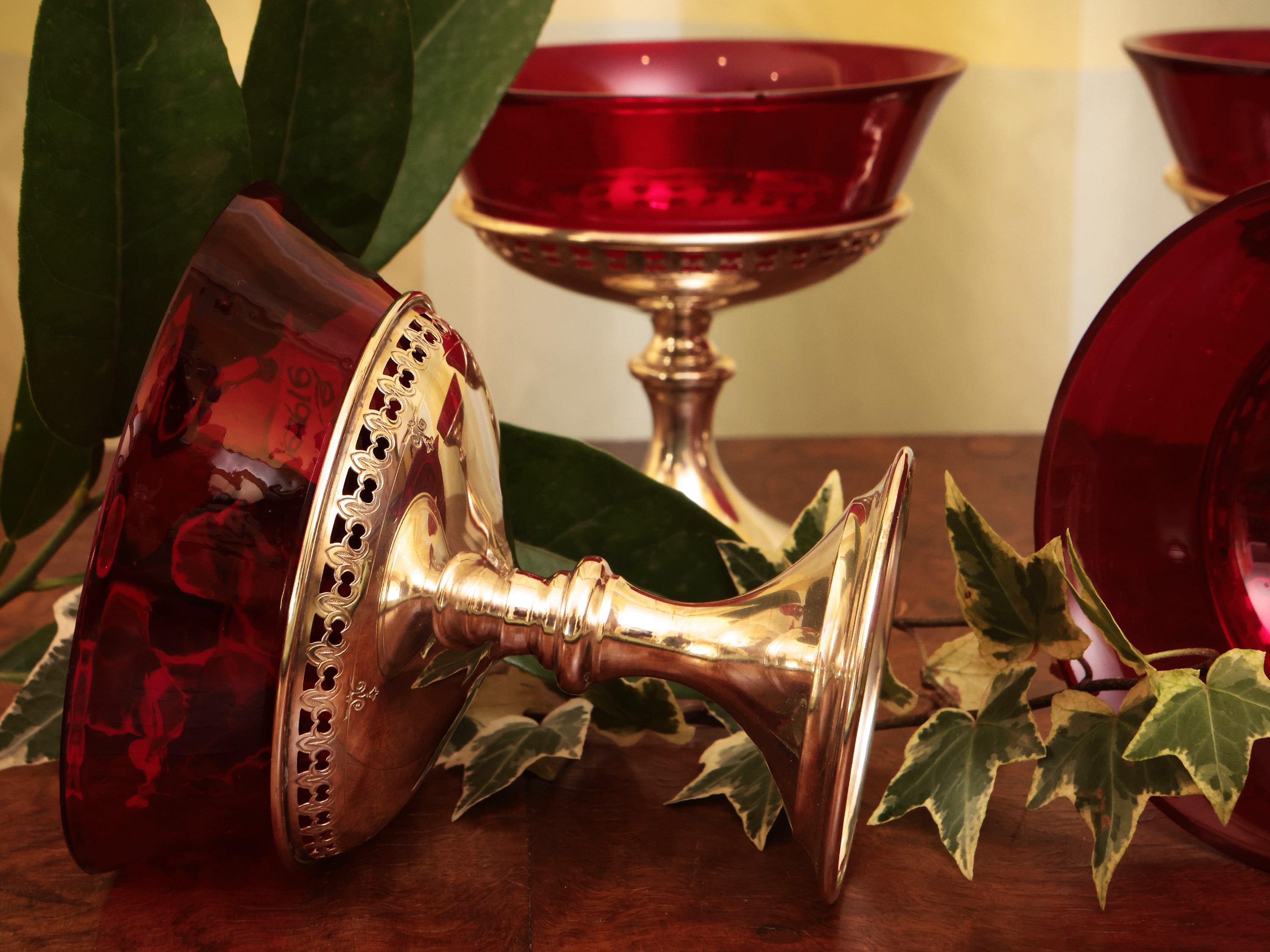 Serie di sei coppe da champagne in argento sterling