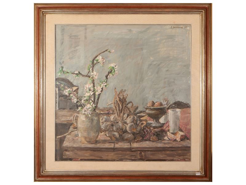 Enzo Faraoni - Composizione con Fiori e Cipolle 1975