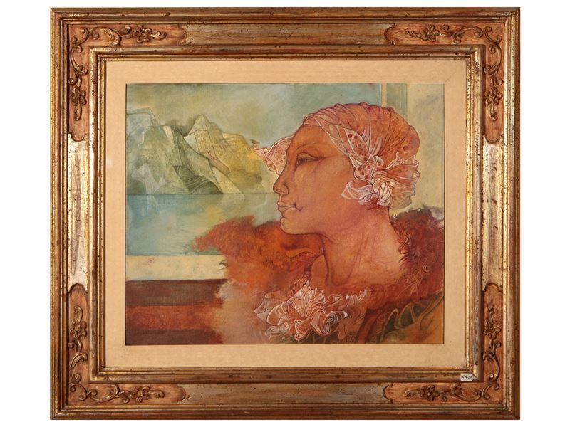 Giuliano Pini - Composizione con Volto 1974