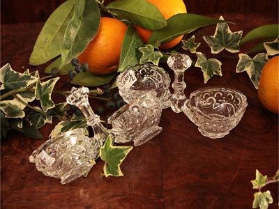 Coppia di Saliere in Vetro Pressato, Baccarat