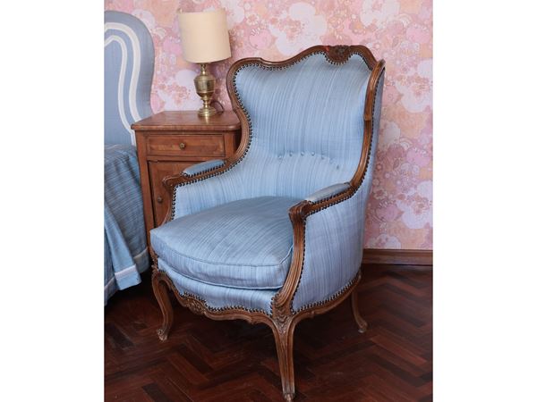 Grande poltrona bergere in noce