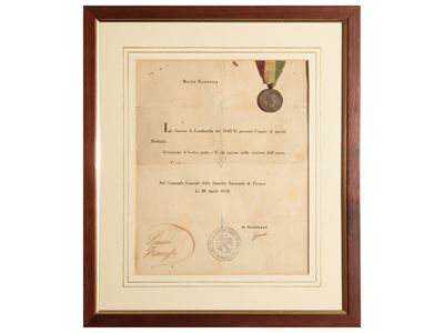 Militaria: Medaglia Milite Nazionale per la Guerra di Lombardia 1848