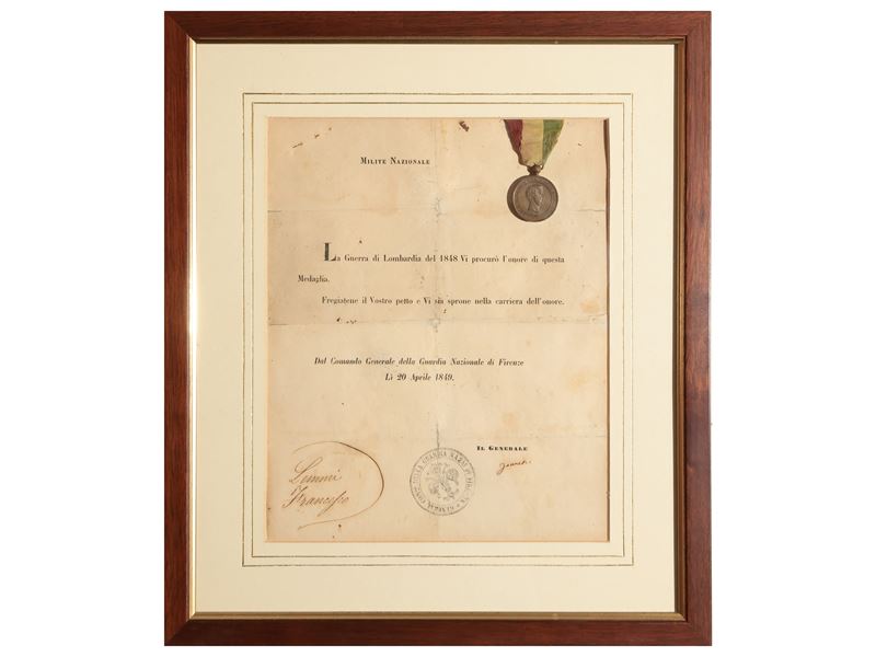 Militaria: Medaglia Milite Nazionale per la Guerra di Lombardia 1848