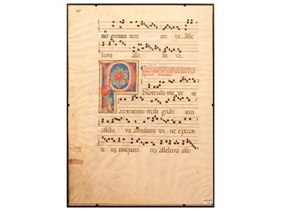 Due Pagine di Antifonario in Pergamena