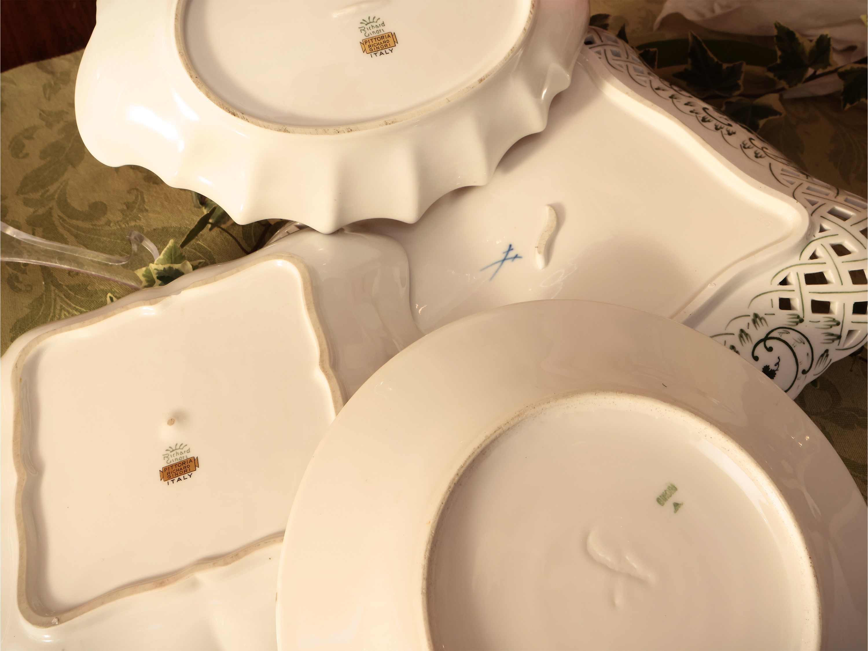 Assortimento di Accessori per la Tavola in Porcellana, Richard Ginori e Meissen