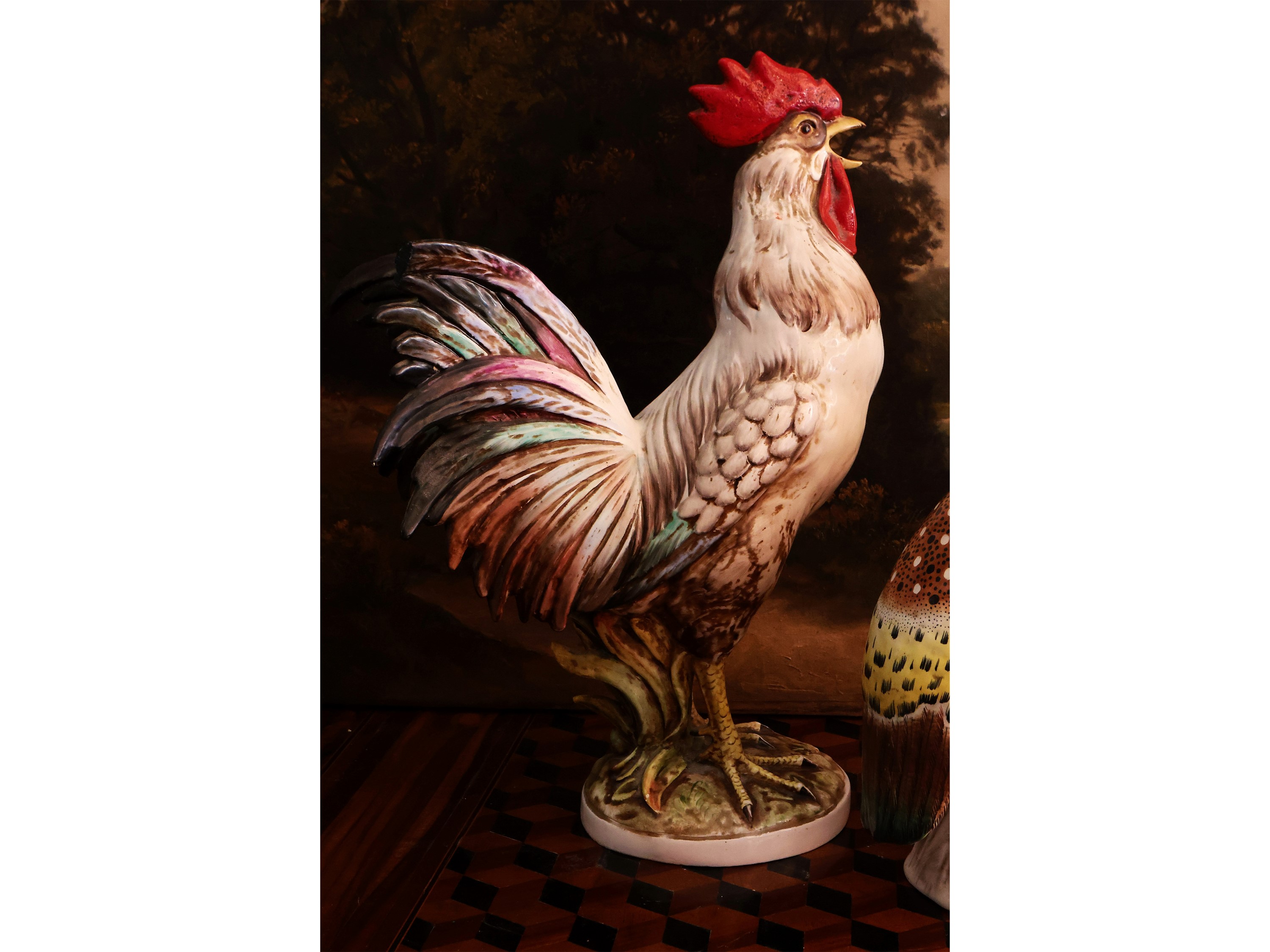 Grande Gallo in Ceramica Policroma