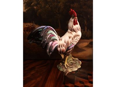 Gallo in Ceramica Policroma