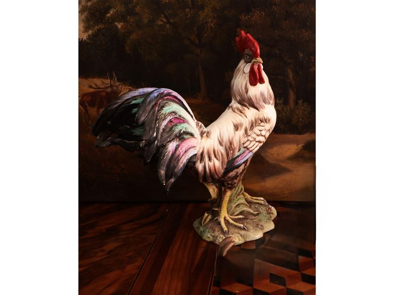 Gallo in Ceramica Policroma