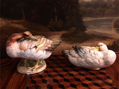Due Gruppi in Ceramica Policroma