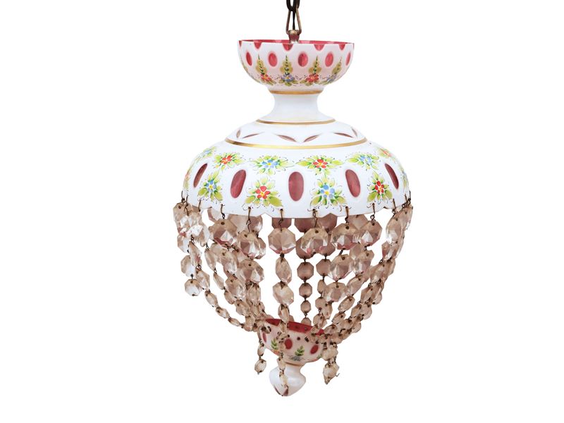 Piccolo Lampadario in Cristallo Doppio di Boemia