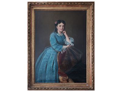 Ritratto di Giovane Donna in Abito Azzurro