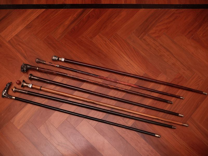 Collezione di Sette Bastoni da Passeggio D'epoca