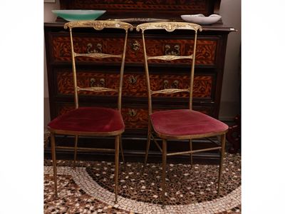 Coppia di Sedie in Ottone