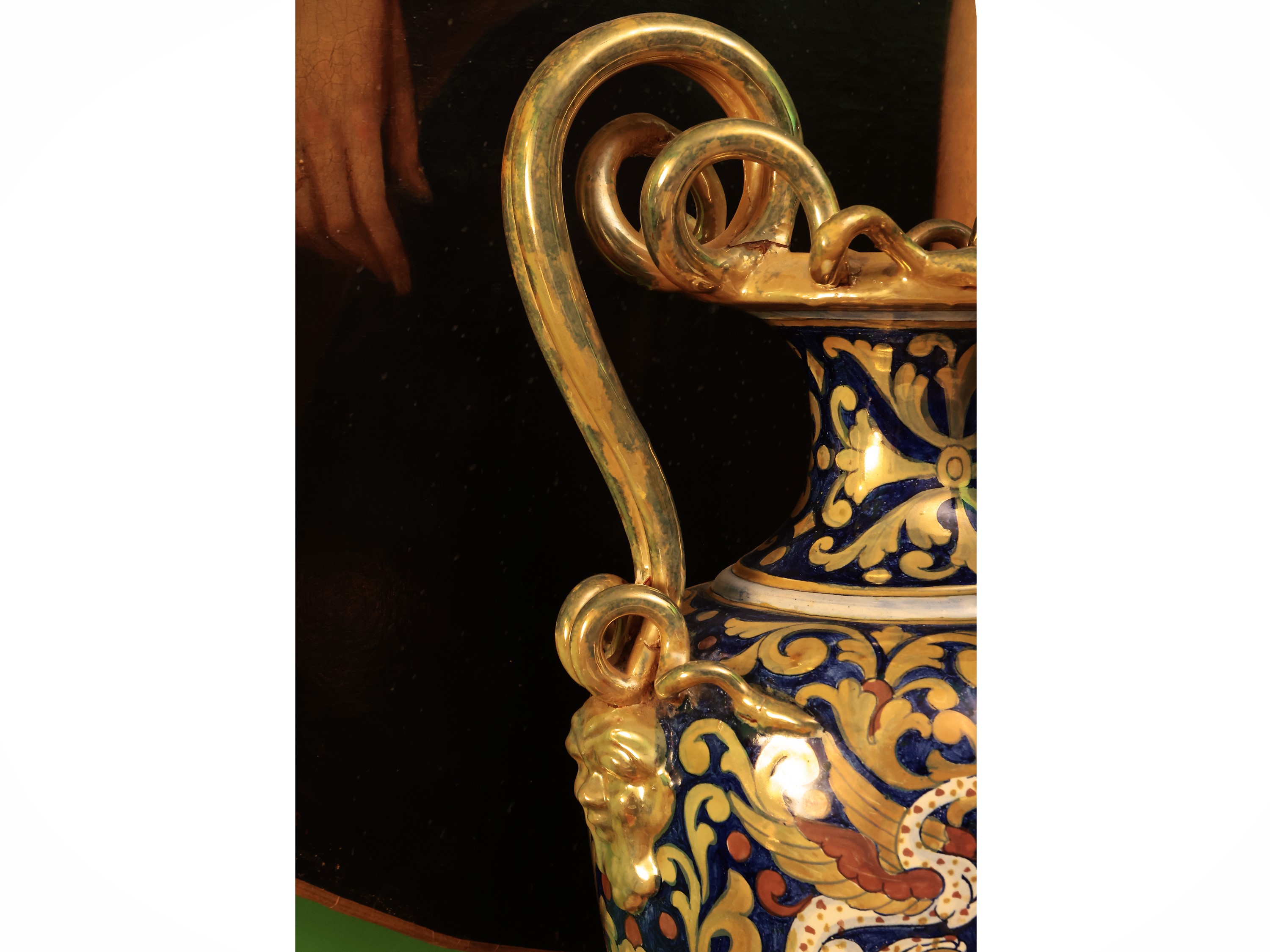 Grande Vaso Ad Anfora in Terracotta Smaltata a Lustro, Gualdo Tadino