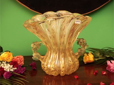 Vaso a Ventaglio in Vetro di Murano