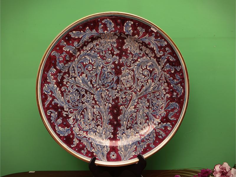 Grande Piatto da Parata in Terracotta Smaltata