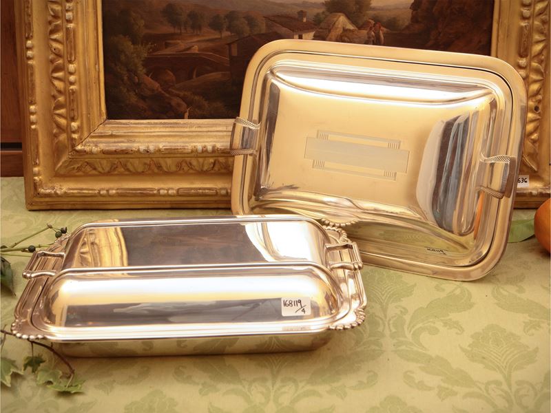 Assortimento di Accessori per la Tavola in Metallo Argentato