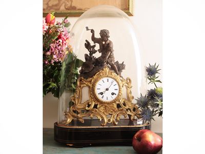 Orologio in Antimonio Patinato e Dorato