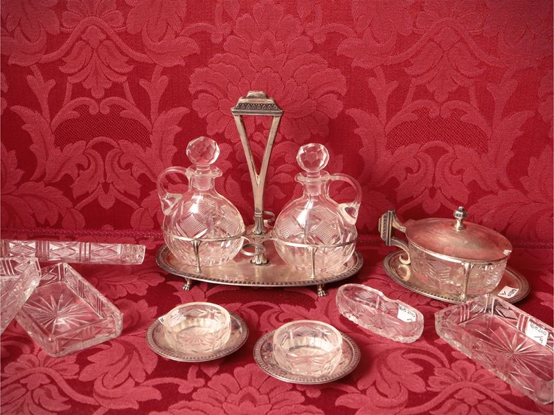 Set da Tavola in Argento e Cristallo Molato