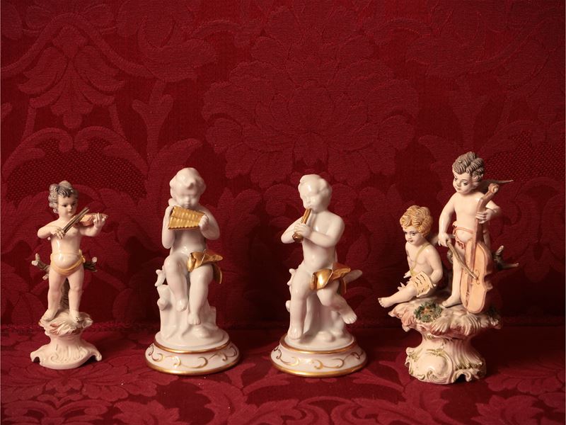 Collezione di Amorini Musicanti in Porcellana